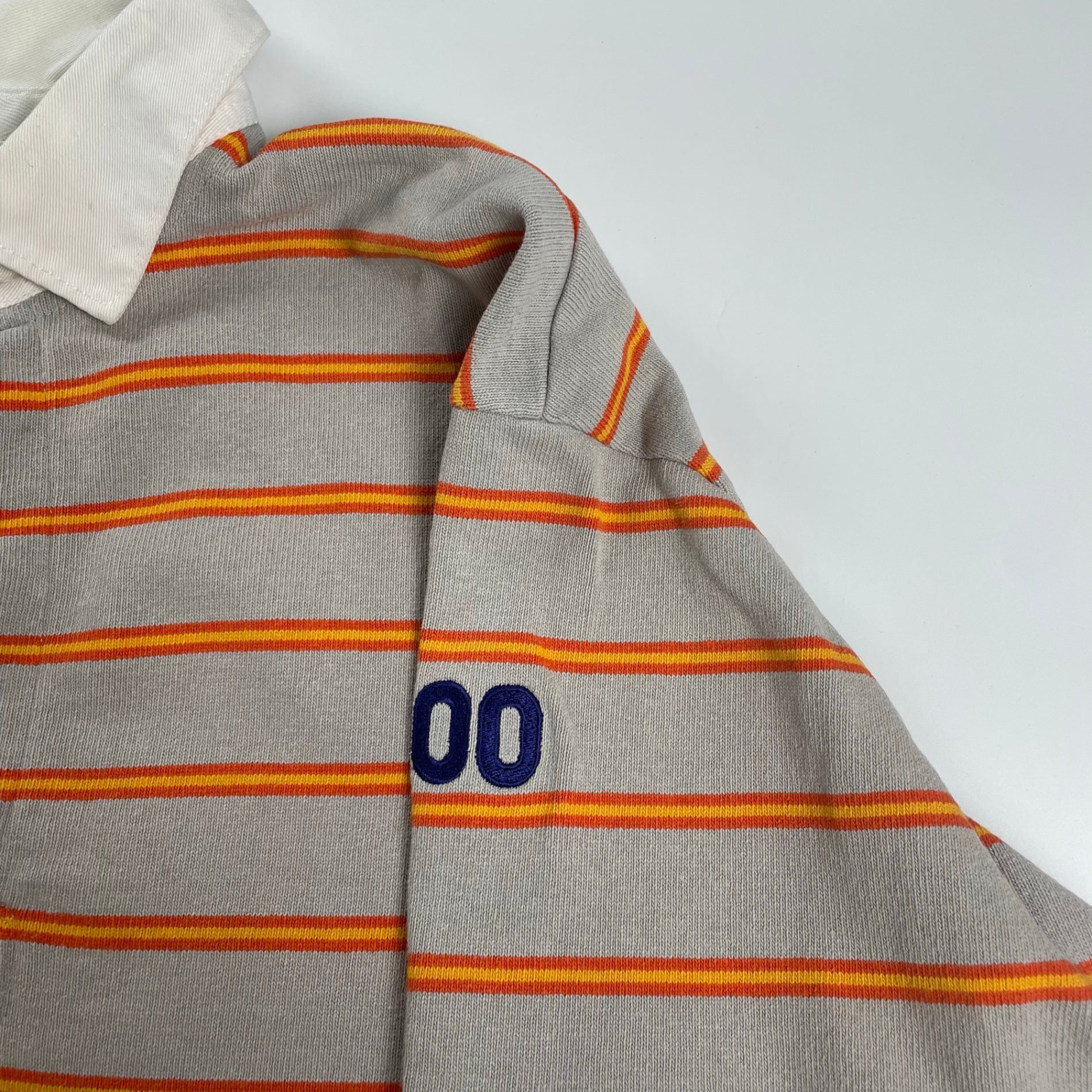 奥田民生コラボ BARBARIAN バーバリアン / ボーダーラガーシャツ 刺繍MIX MADE IN CANADA SIZE:L