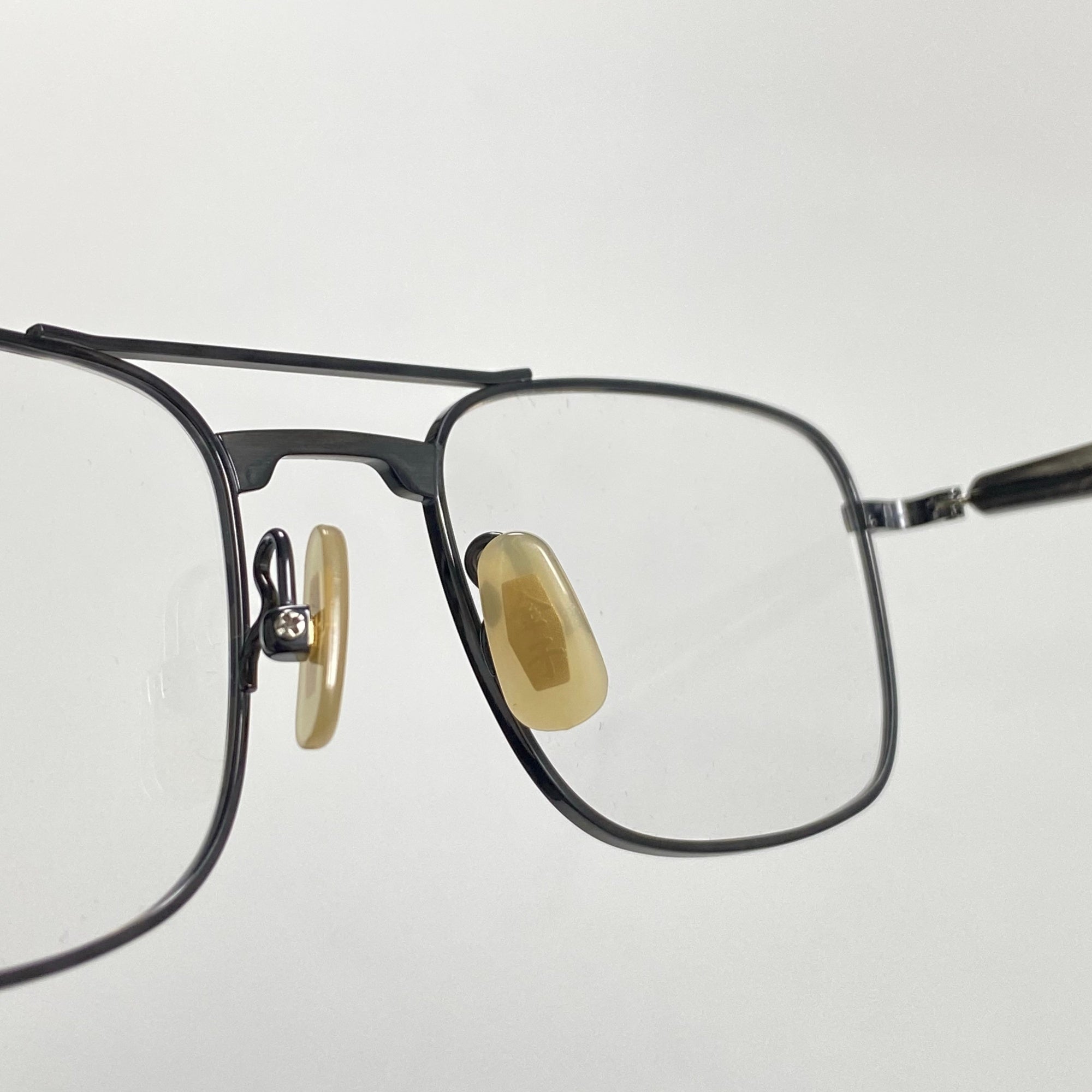 金子眼鏡 VINTAGEライン / 2ブリッジ スクエア ブラック 度なしクリアレンズ 参考定価：42,000+tax