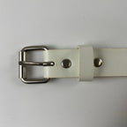 COMME des GARCONS HOMME PLUS コムデギャルソン オムプリュス / ホワイトレザーナローベルト PQ-K303 全長118cm 12穴 75-102.5cm