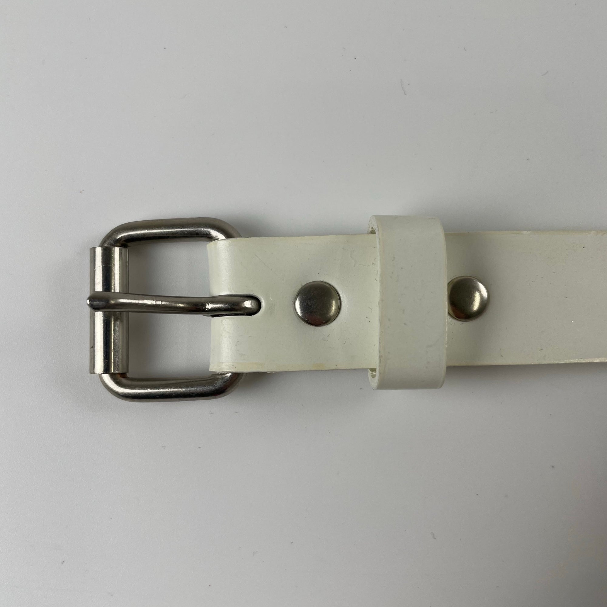 COMME des GARCONS HOMME PLUS コムデギャルソン オムプリュス / ホワイトレザーナローベルト PQ-K303 全長118cm 12穴 75-102.5cm