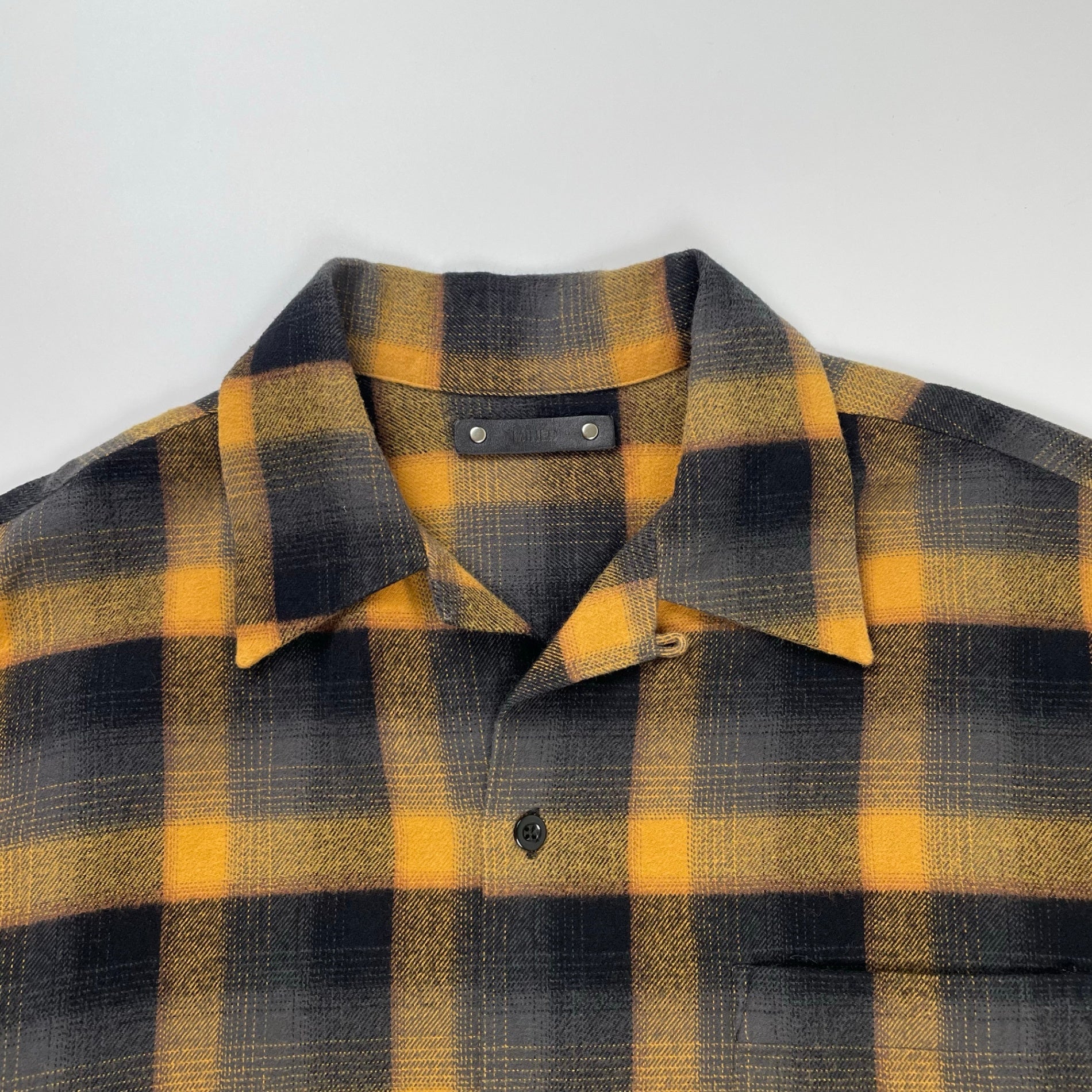 MINEDENIM マインデニム / C.R Flow Ombre Check Open Collar L/S SH