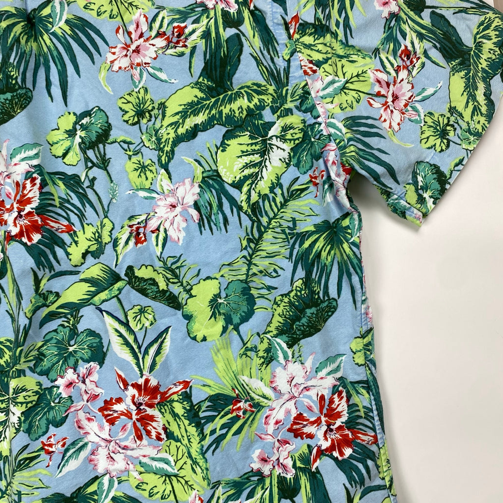 RALPH LAUREN ラルフローレン / ボタニカル アロハシャツ ボタンダウン コットン100％ SLIM FIT SIZE：XL