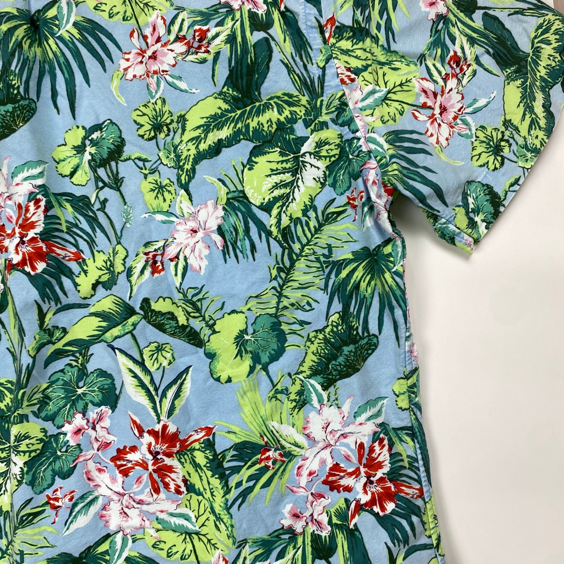 RALPH LAUREN ラルフローレン / ボタニカル アロハシャツ ボタンダウン コットン100％ SLIM FIT SIZE：XL