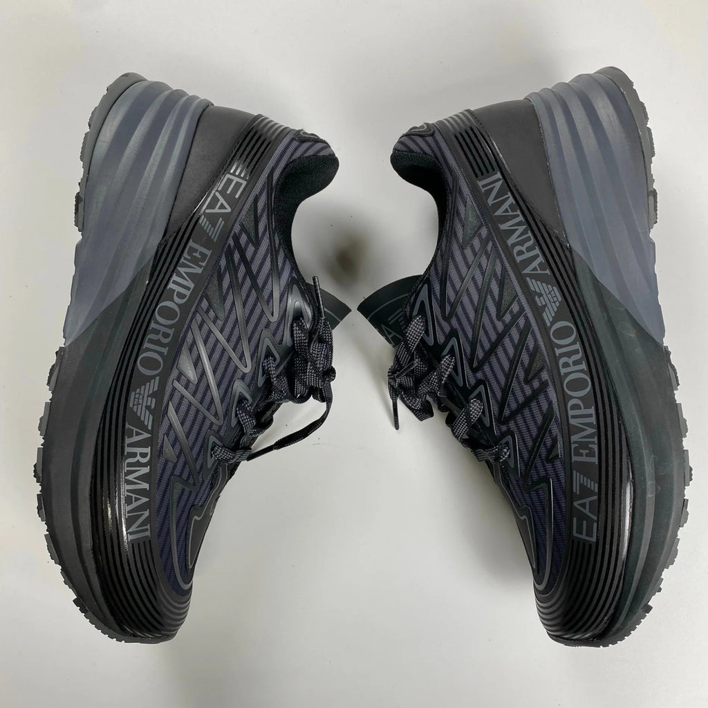 EMPORIO ARMANI エンポリオ アルマーニ / ローカットスニーカー ロゴ 厚底 ネイビー×ブラック 参考定価：45,000程度 SIZE:26cm程度