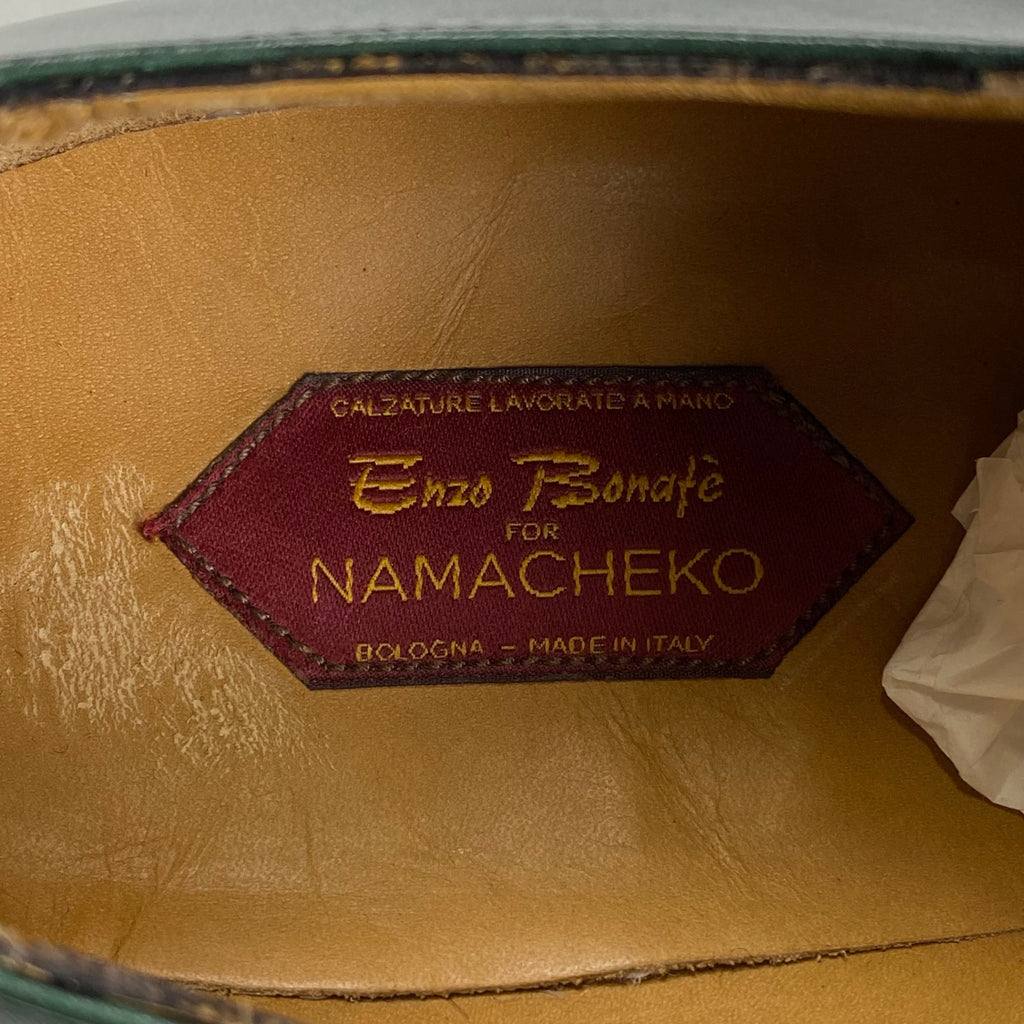 ENZO BONAFE × NAMACHEKO エンツォ ボナフェ ナマチェコ / コラボ メダリオンシューズ ダービーシューズ ダークグリーン 試着程度 参考定価：154,000+tax SIZE:40