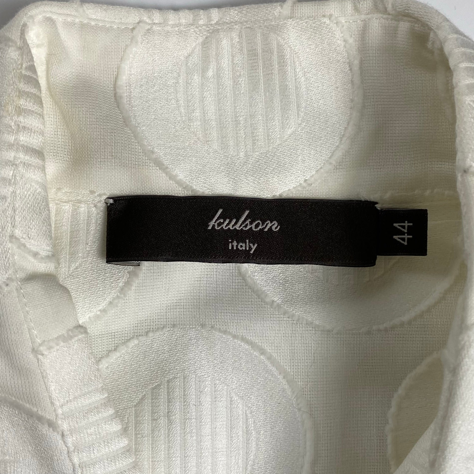 lculson ラクルソン / サークルジャガードシャツ ホワイト MADE IN ITALY SIZE：44