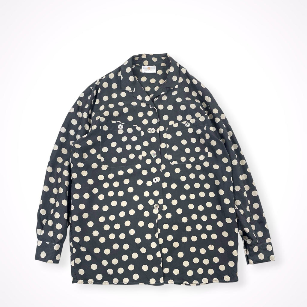 ETIENNE AIGNER / ピュアシルクドットシャツ 参考定価：45,000程度 SIZE:44