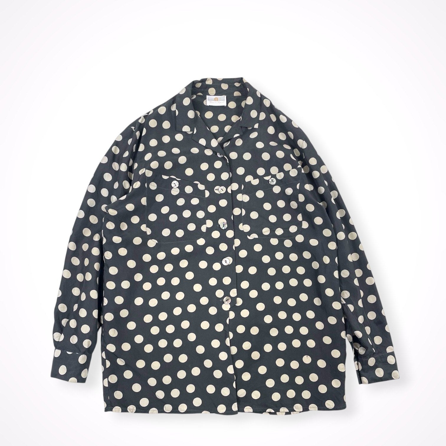 ETIENNE AIGNER / ピュアシルクドットシャツ 参考定価：45,000程度 SIZE:44