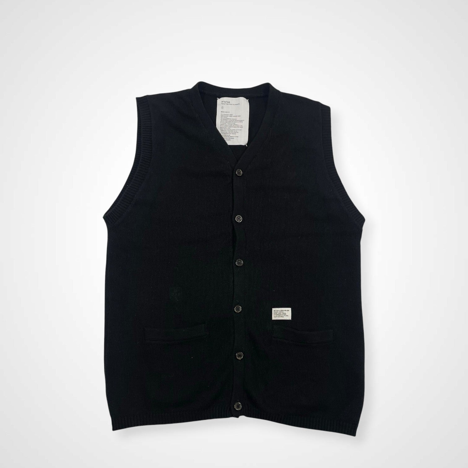 WTAPS ダブルタップス / オールドVネックニットベスト ブラック SIZE:1
