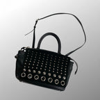 Alexander Wang アレキサンダーワン / フラップ ボールスタッズ レザー2WAY ショルダー バッグ ブラック シルバー
