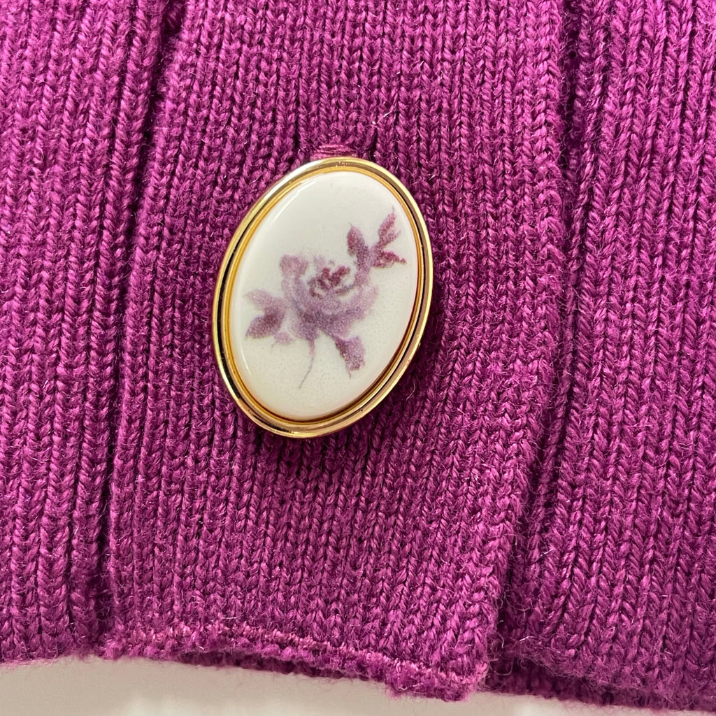 an another angelus アンアナザーアンジェラス / 短丈 ニットカーディガン パープル 未使用品 参考定価：7,200+tax SIZE:FREE