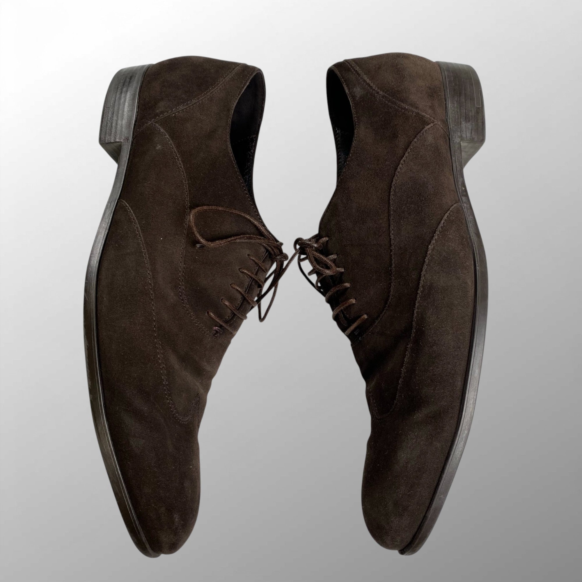 Ermenegildo Zegna エルメネジルド ゼニア / ヌバック レザーシューズ ダークブラウン 内羽根 SIZE:9 1/2