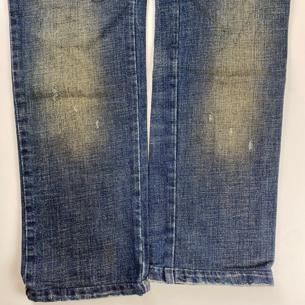 【00sスペシャル】 D&G  DOLCE&GABBANA / ギミック ダブルウエスト デニムパンツ ベルト グランジ Y2K SIZE:W84cm