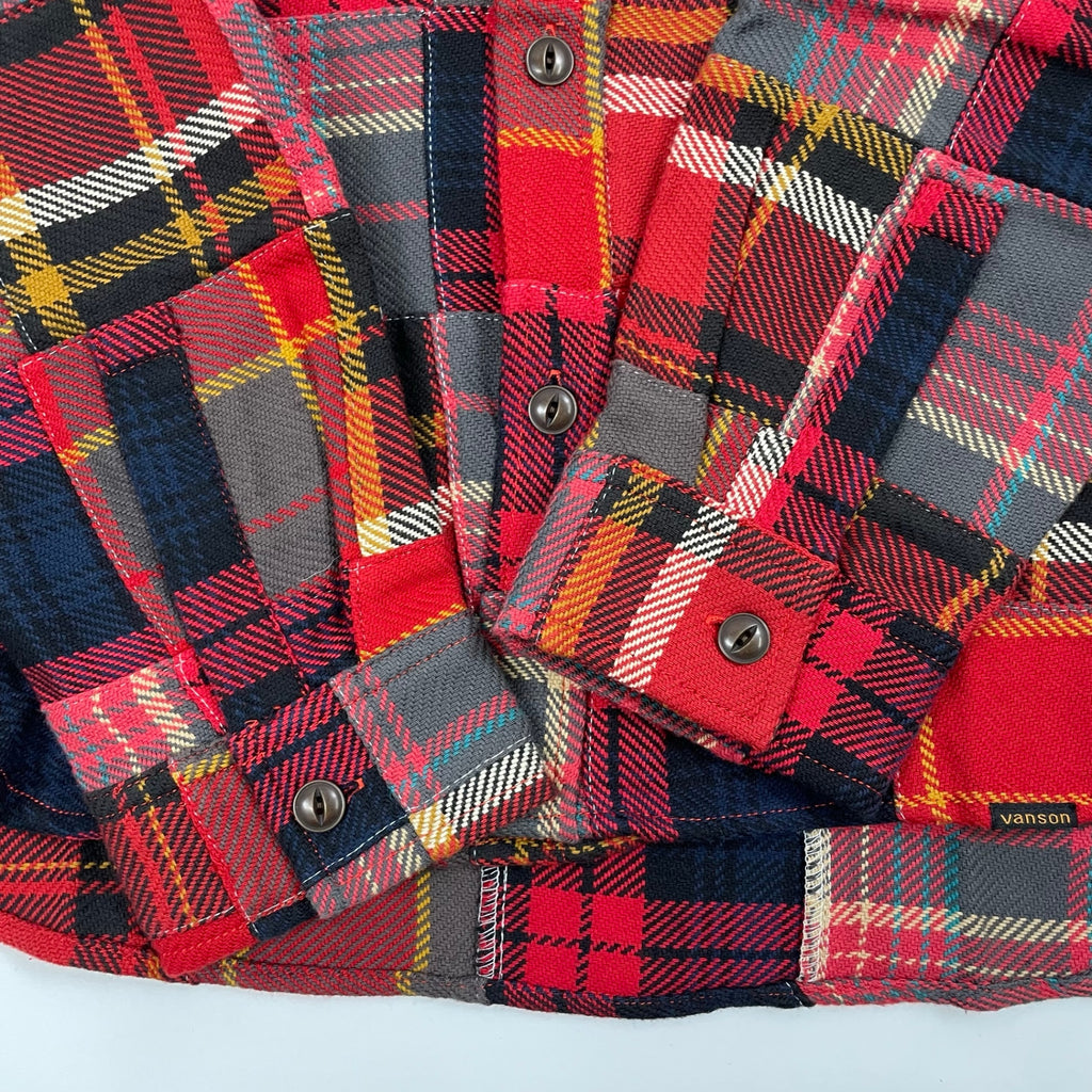 vanson / ヘビーネルチェック パッチワークシャツ 未使用品 参考定価：15,800+tax SIZE:L