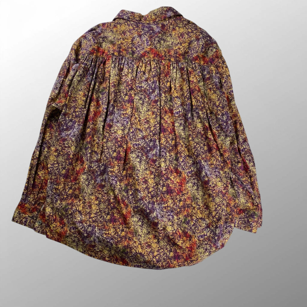 AiE エイアイイー NEPENTHES ネペンテス / ペインターシャツ Marble batik Print 総柄 ギャザー  SIZE:XL