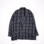 EURO VINTAGE / リンクルチェックジャケット ネイビー SIZE:S