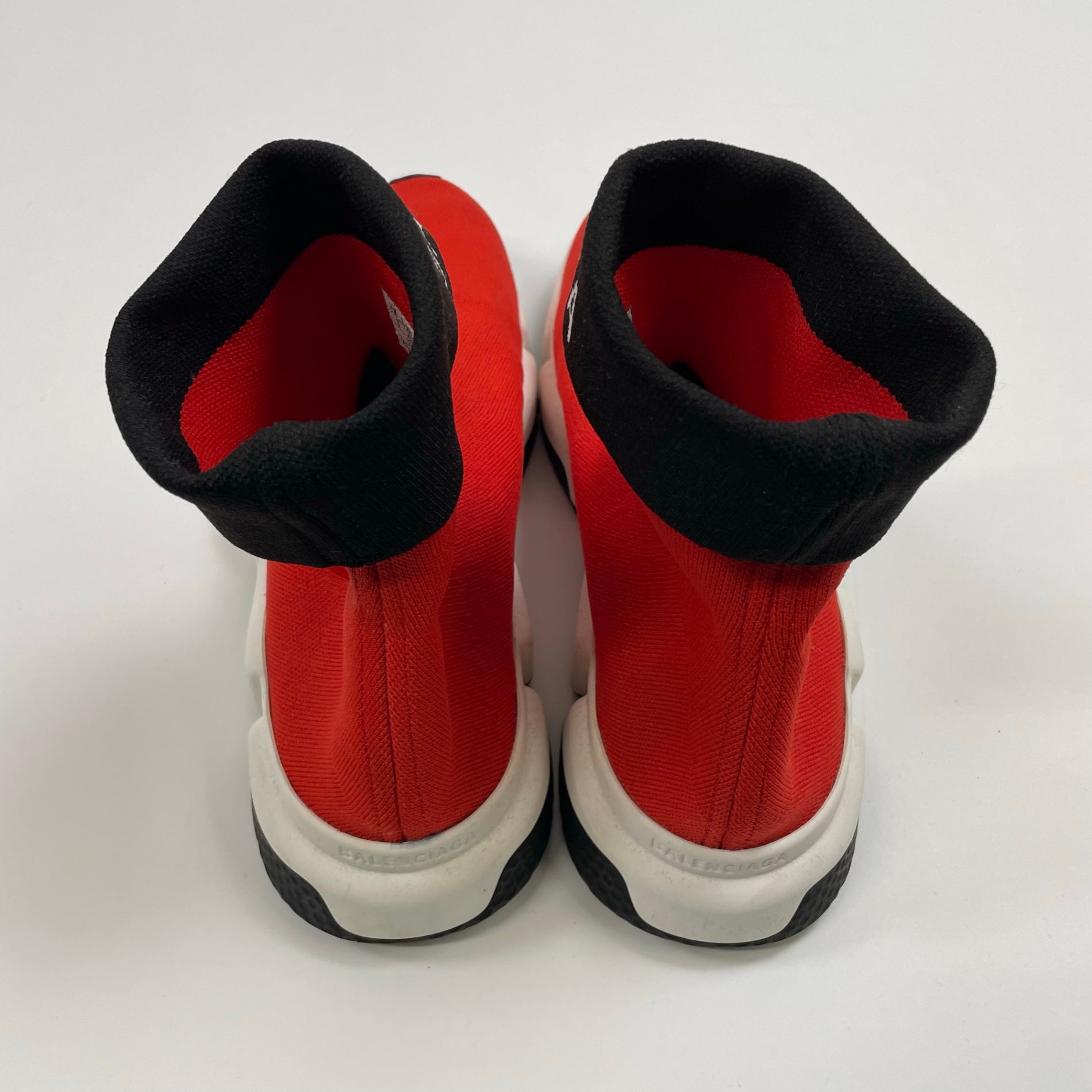 BALENCIAGA バレンシアガ / SPEED TRAINER CUFFED ロゴ レッド×ブラック 参考定価：130,000程度 SIZE:28.5