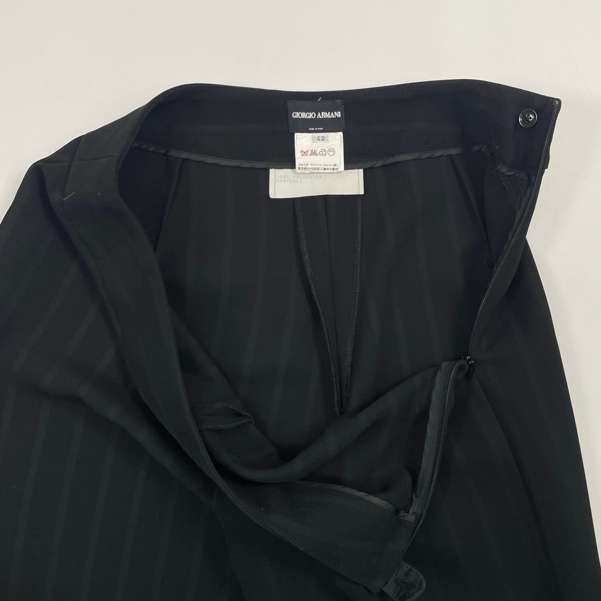 GIORGIO ARMANI / ヴィンテージストライプスラックス BORGO21 参考定価：160,000程度 SIZE:42