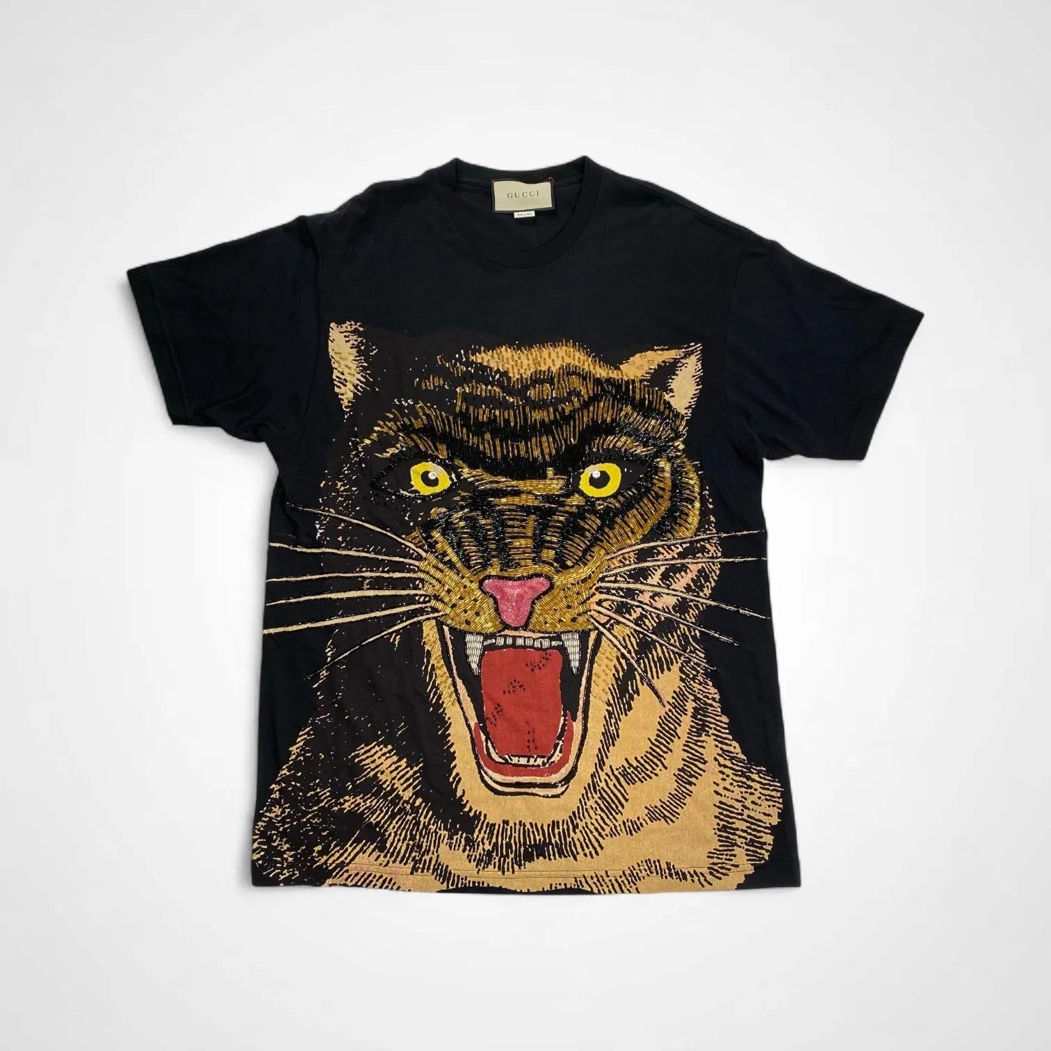 GUCCI グッチ / ヴィンテージ タイガー刺繍 Tシャツ リュネビル刺繍 SIZE:FREE