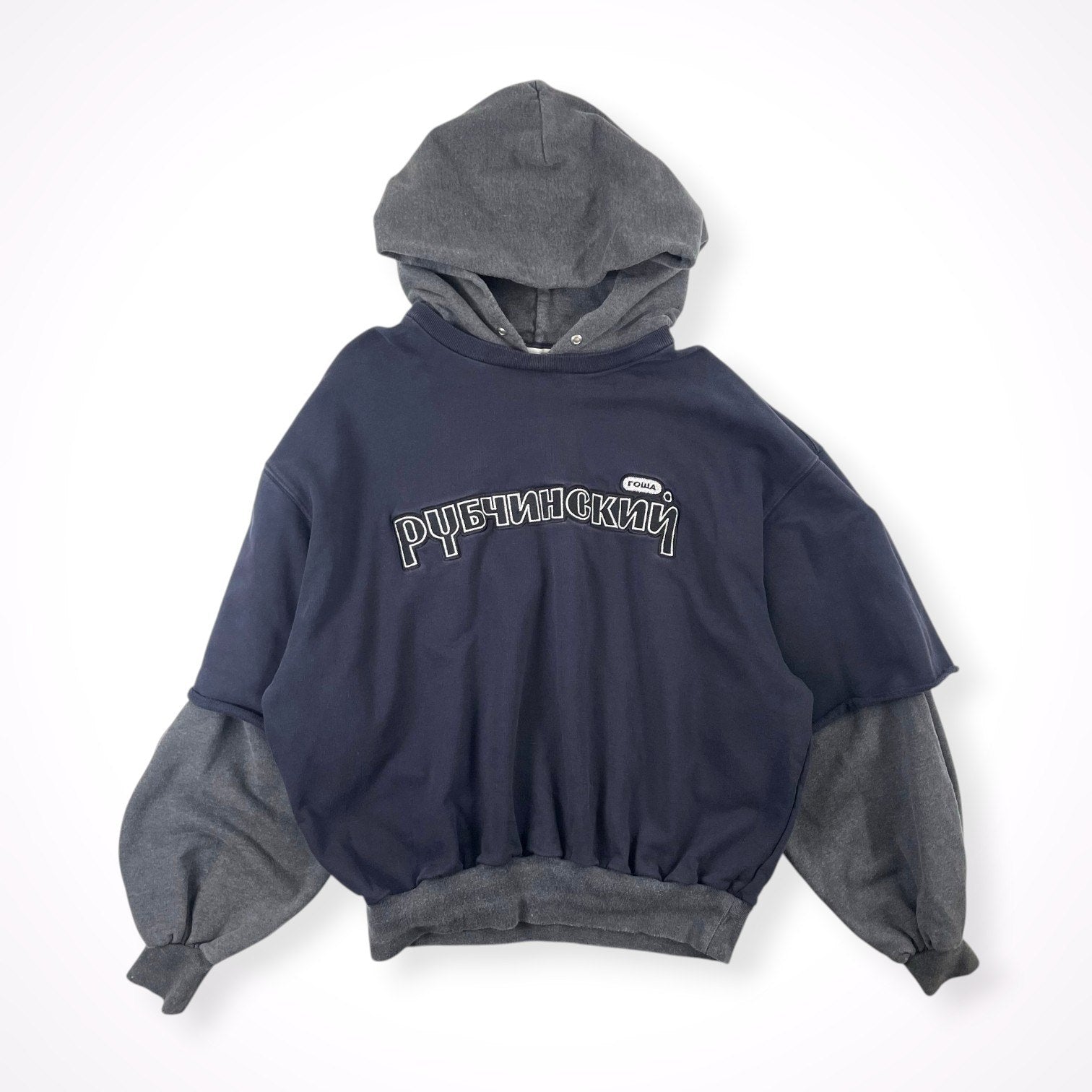 Gosha Rubchinskiy / COMBO HOODED SWEATSHIRT 18SS SIZE:M