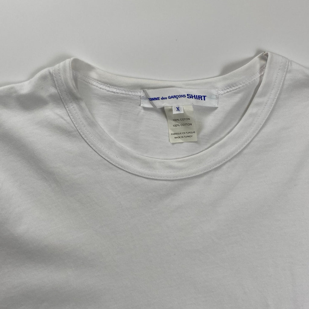 COMME des GARCONS SHIRT コムデギャルソン シャツ / シンプルロゴ 長袖Tシャツ ホワイト SIZE:X(L程度)