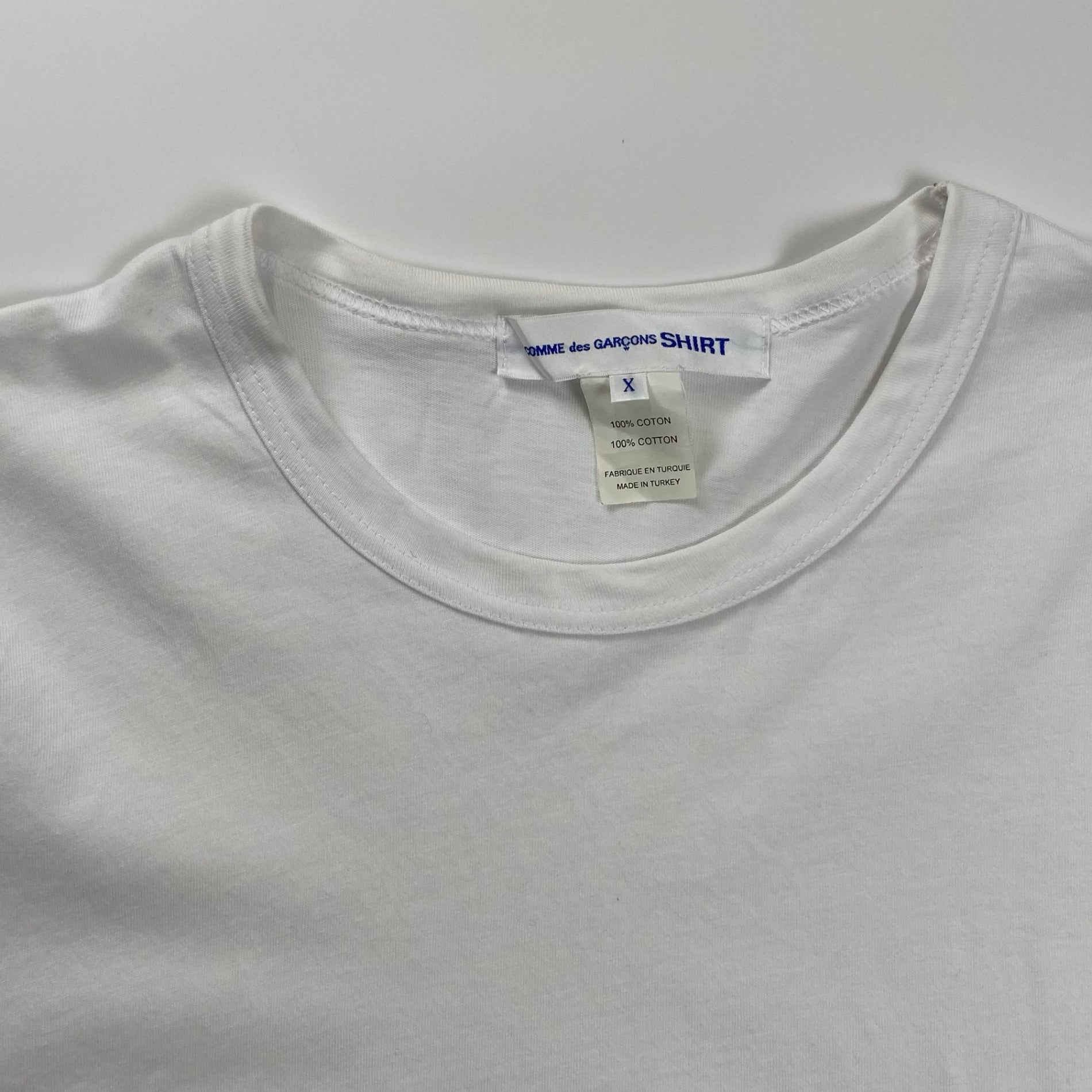 COMME des GARCONS SHIRT コムデギャルソン シャツ / シンプルロゴ 長袖Tシャツ ホワイト SIZE:X(L程度)