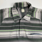 01SS UNDERCOVER アンダーカバー / アーカイブ ネオンボーダー ポロシャツ グレー×グリーン Z239-2 SIZE:M