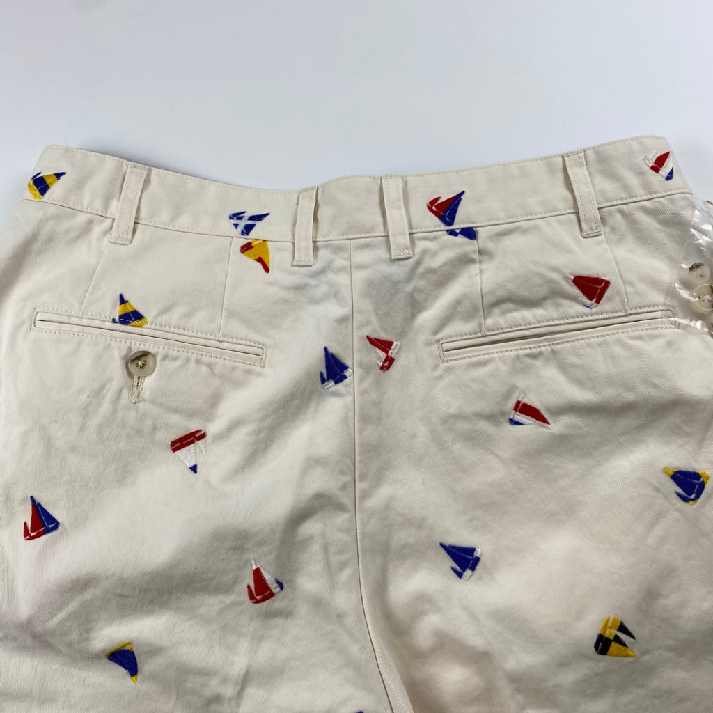 【未使用】 BEAMS PLUS ビームスプラス / 2 Pleats Shorts Embroidery On Print 5ポケット 2タック ハーフパンツ 参考定価：30,000+tax SIZE:L