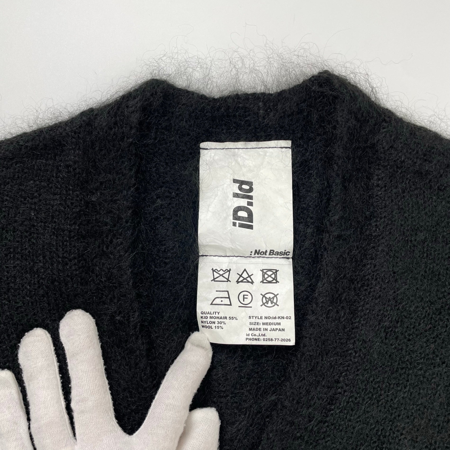 id × anytee / KID MOHAIR BLK SERIES キッドモヘヤカーディガン ブラック SIZE：M