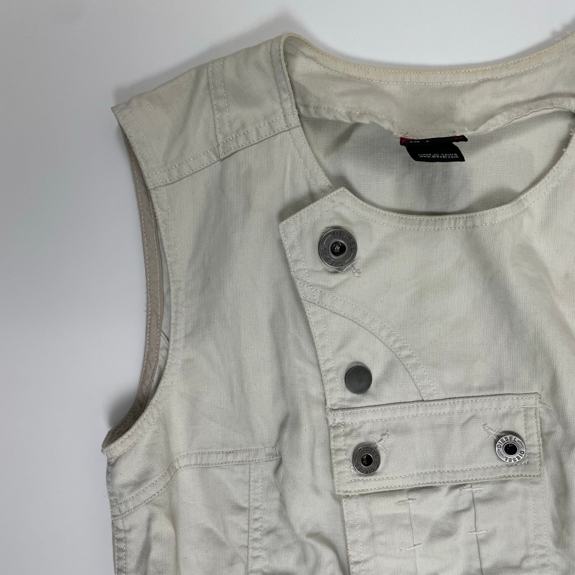 DIESEL ディーゼル / 00sギミックデザインベスト イーグルプリント Y2K  SIZE:S