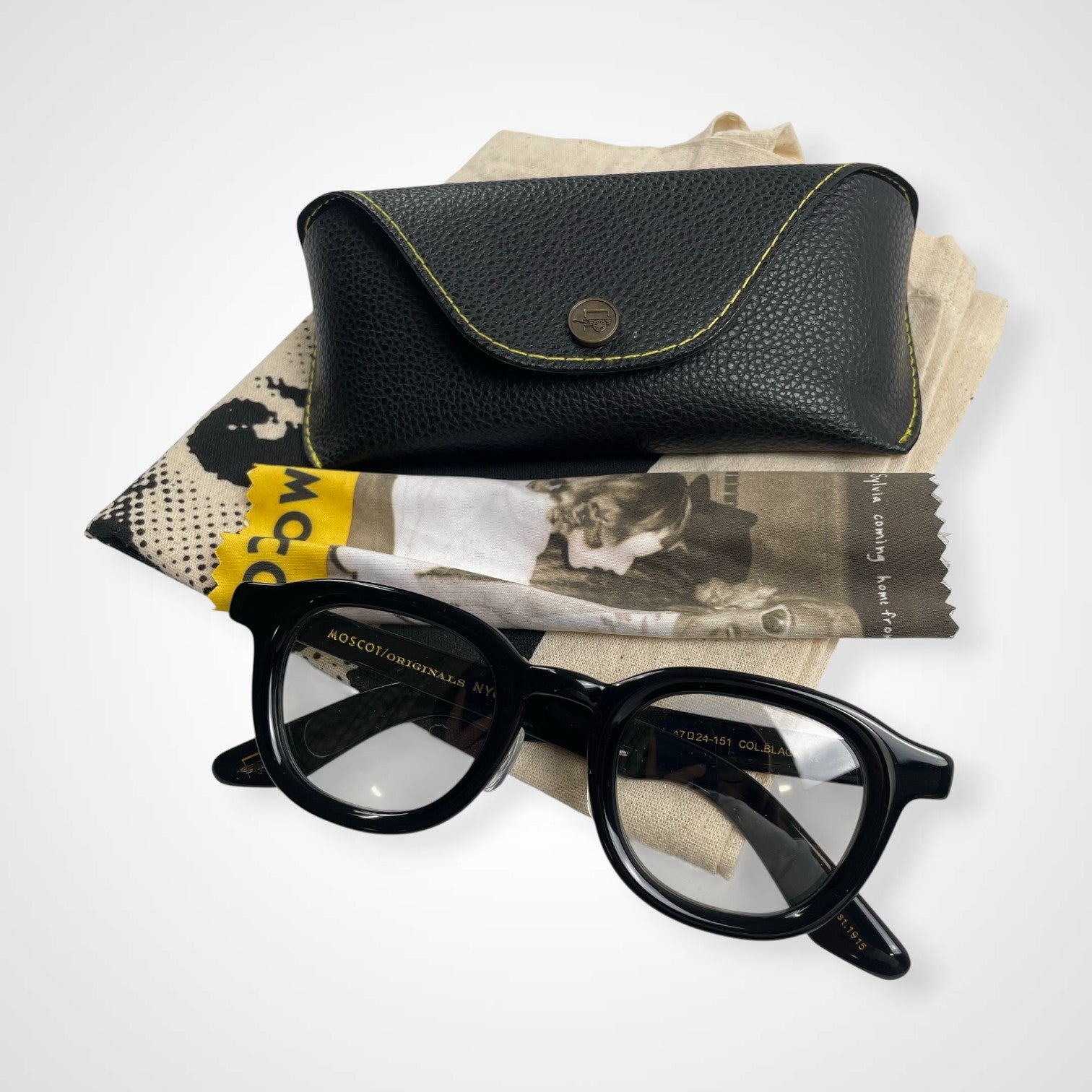 MOSCOT モスコット / DAHVEN 眼鏡 度なしクリアレンズ ケース・袋付 参考定価：45,000+tax SIZE:47□24-151
