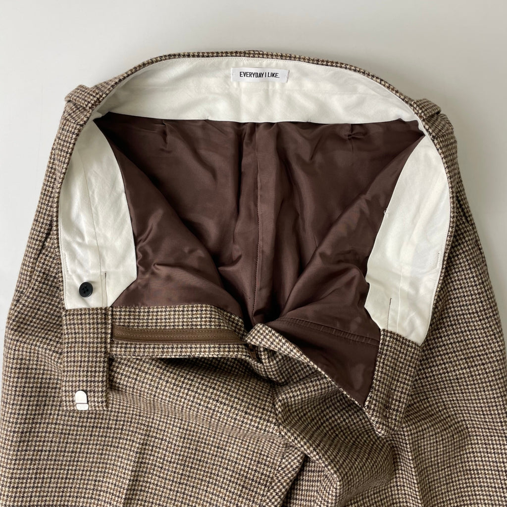EVERYDAY I LIKE / Slim Flare ハウンドトゥースチェックスラックスパンツ 参考定価：29,000+tax