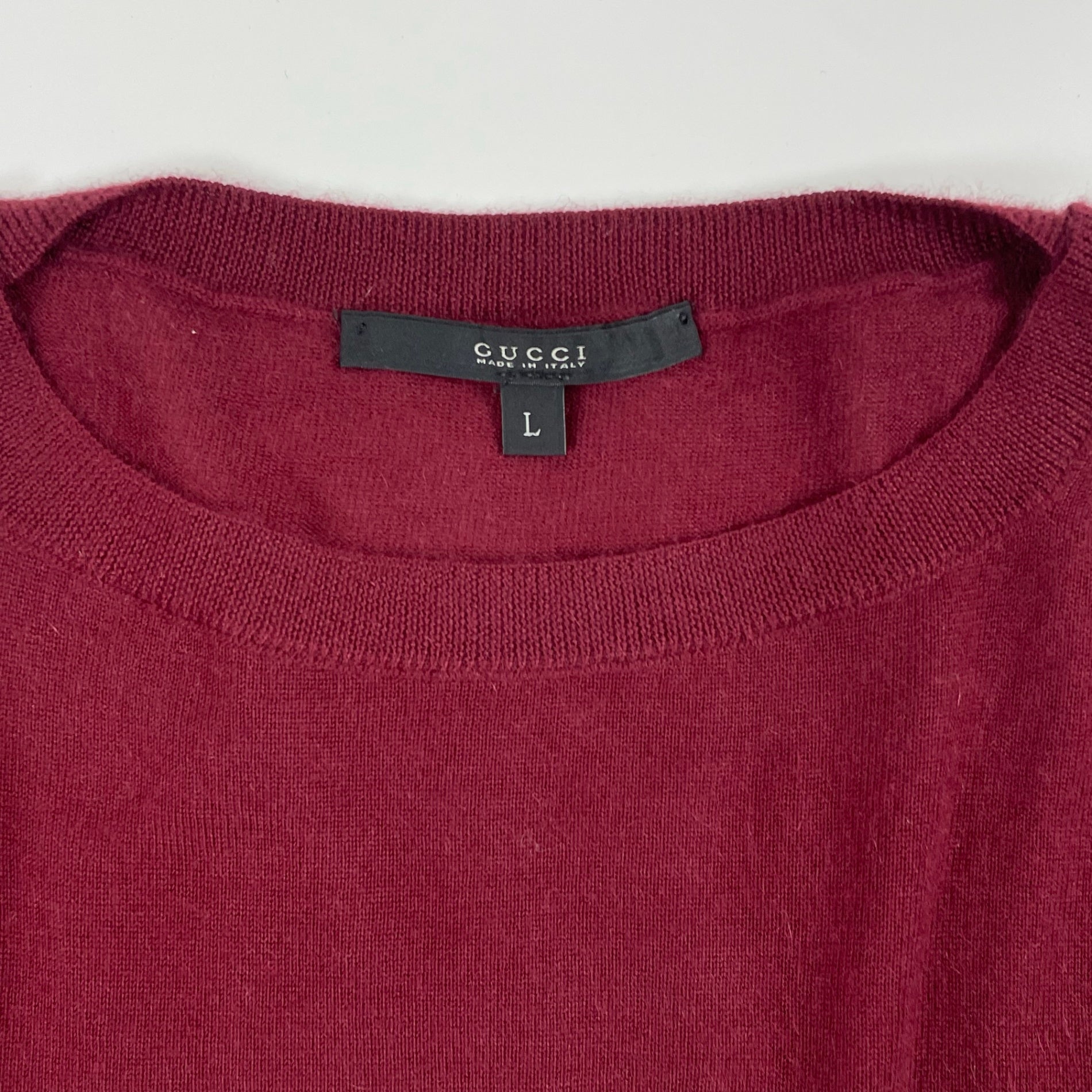 GUCCI グッチ / ピュアカシミヤクルーネックニット SIZE:L