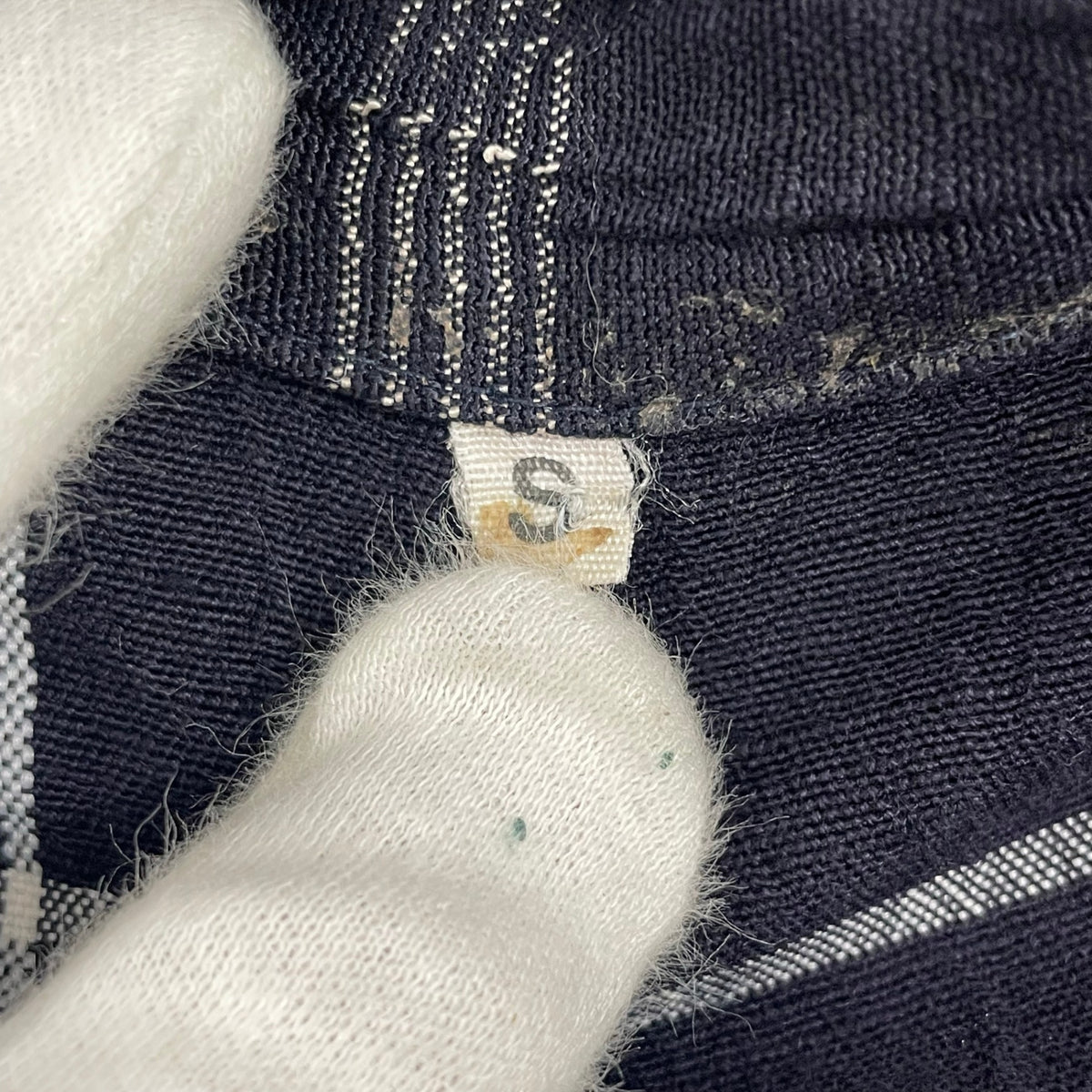 EURO VINTAGE / リンクルチェックジャケット ネイビー SIZE:S