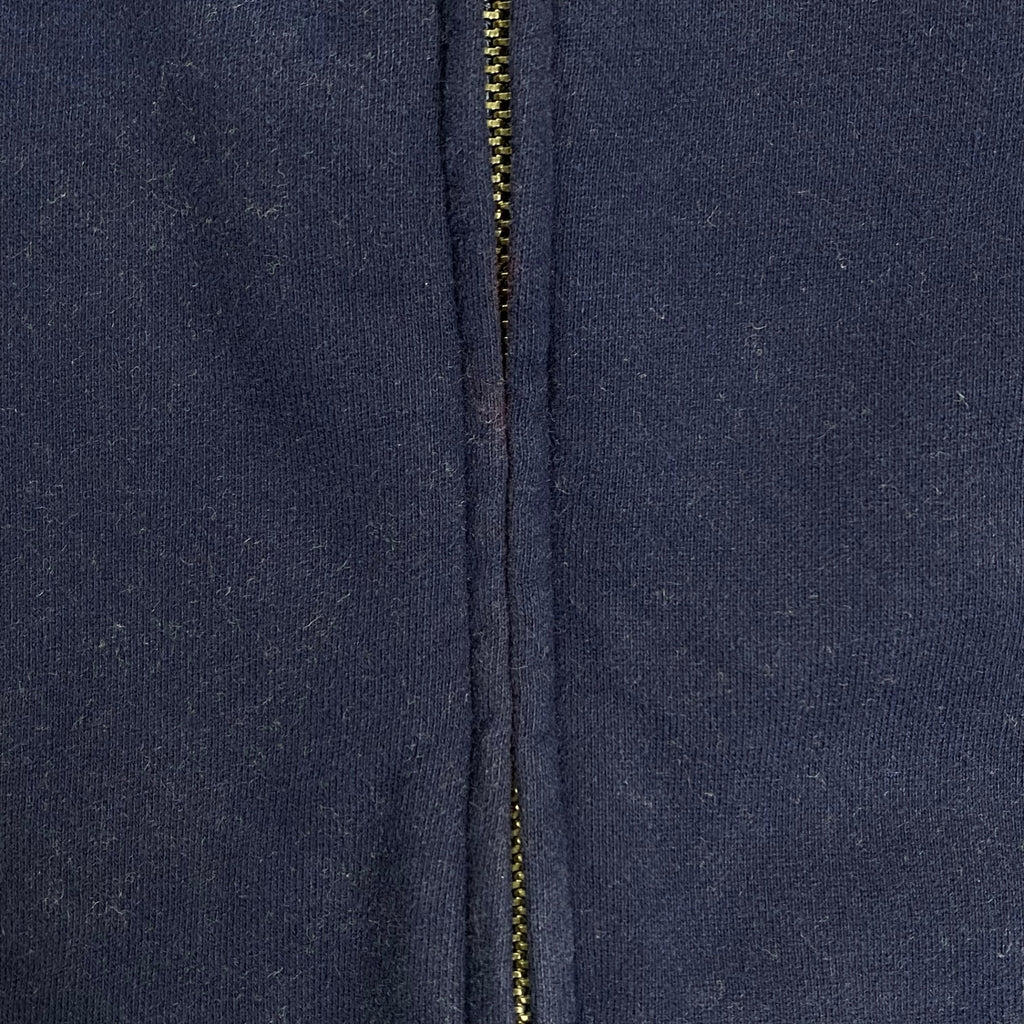 Polo by Ralph Lauren ポロ バイ ラルフローレン / 90s ジップアップスタジャン スウェットジャケット ネイビー×ホワイト CONMARジップ SIZE:S