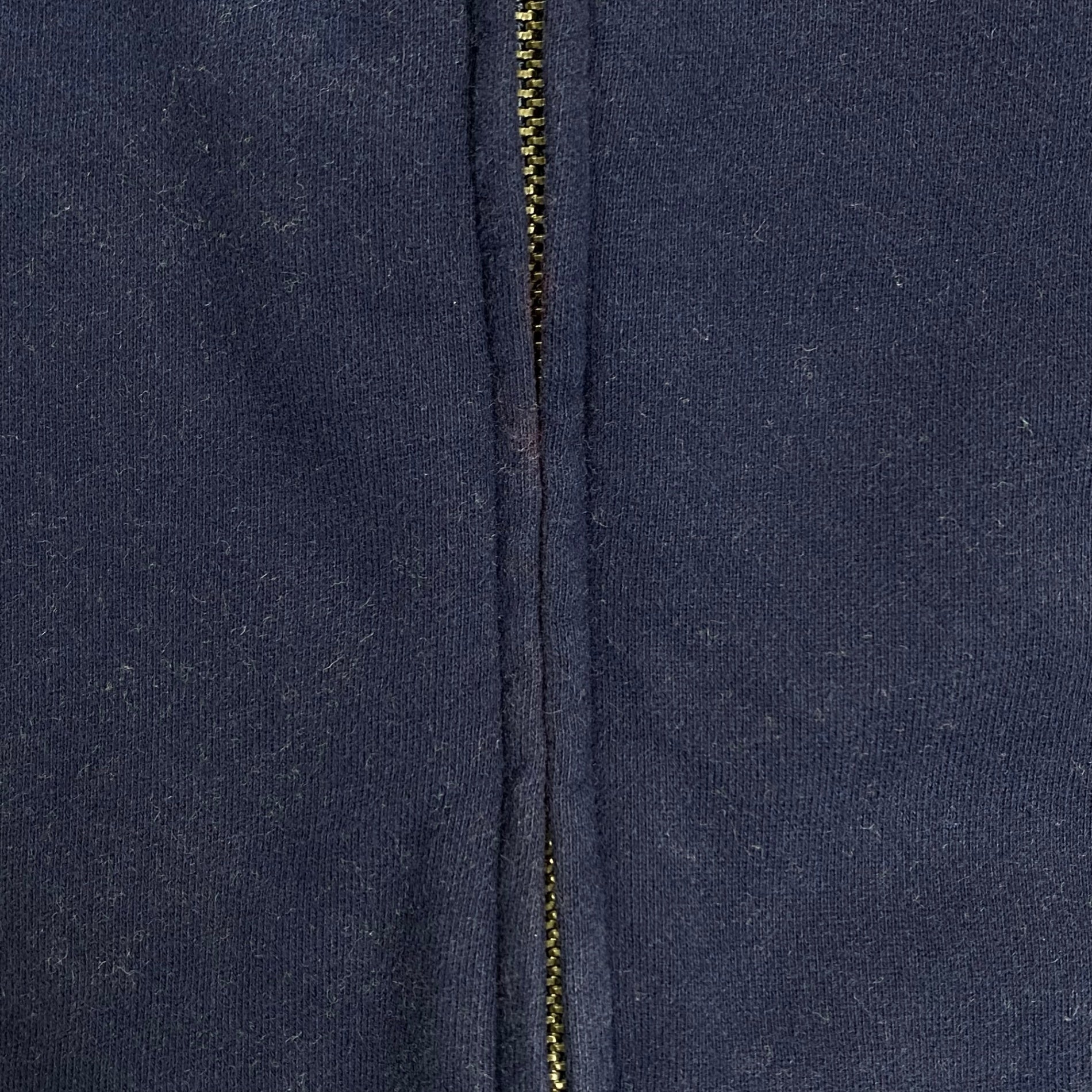 Polo by Ralph Lauren ポロ バイ ラルフローレン / 90s ジップアップスタジャン スウェットジャケット ネイビー×ホワイト CONMARジップ SIZE:S