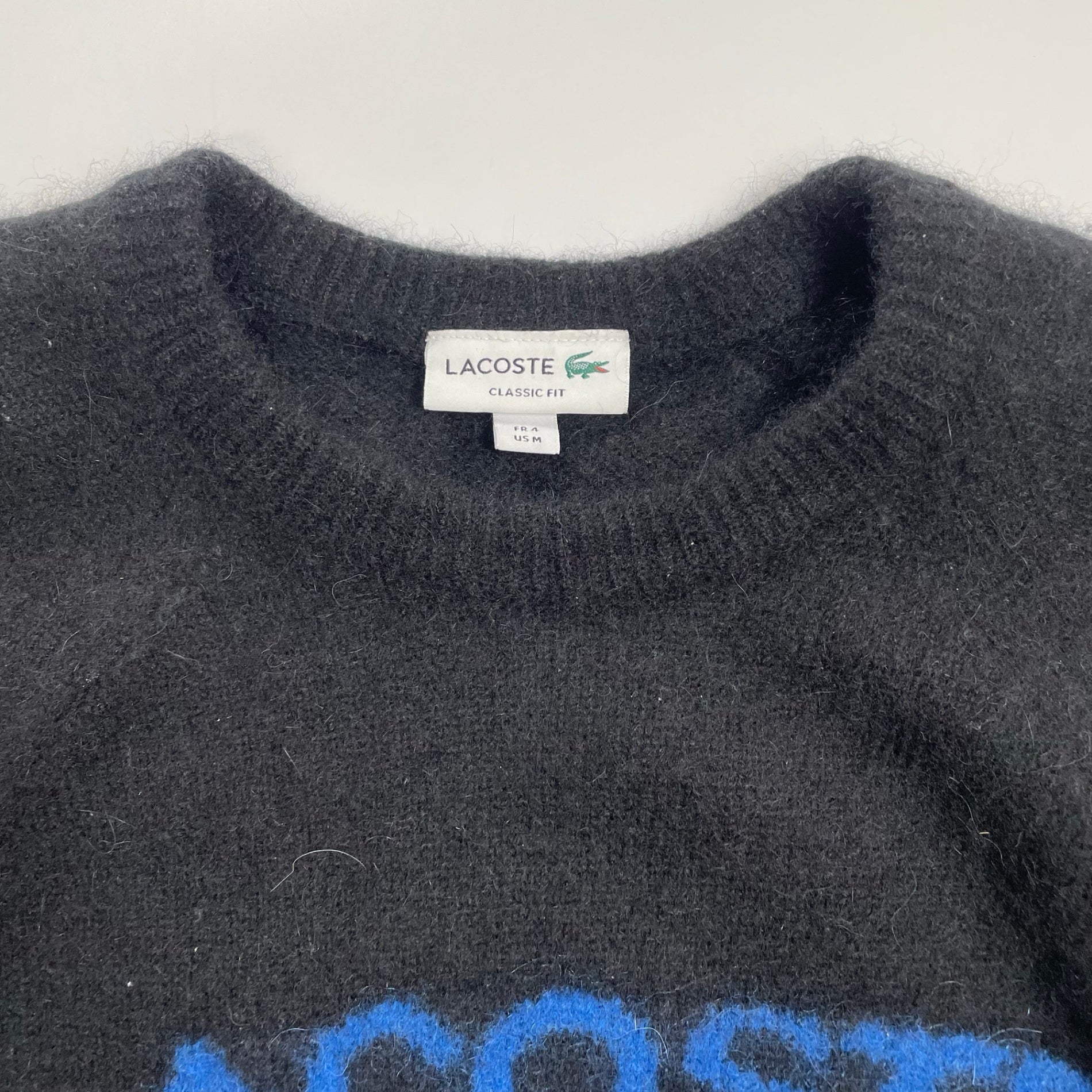 LACOSTE ラコステ / ジャガードロゴ デカワニ クルーネックニット 参考定価：31,000+tax SIZE:M