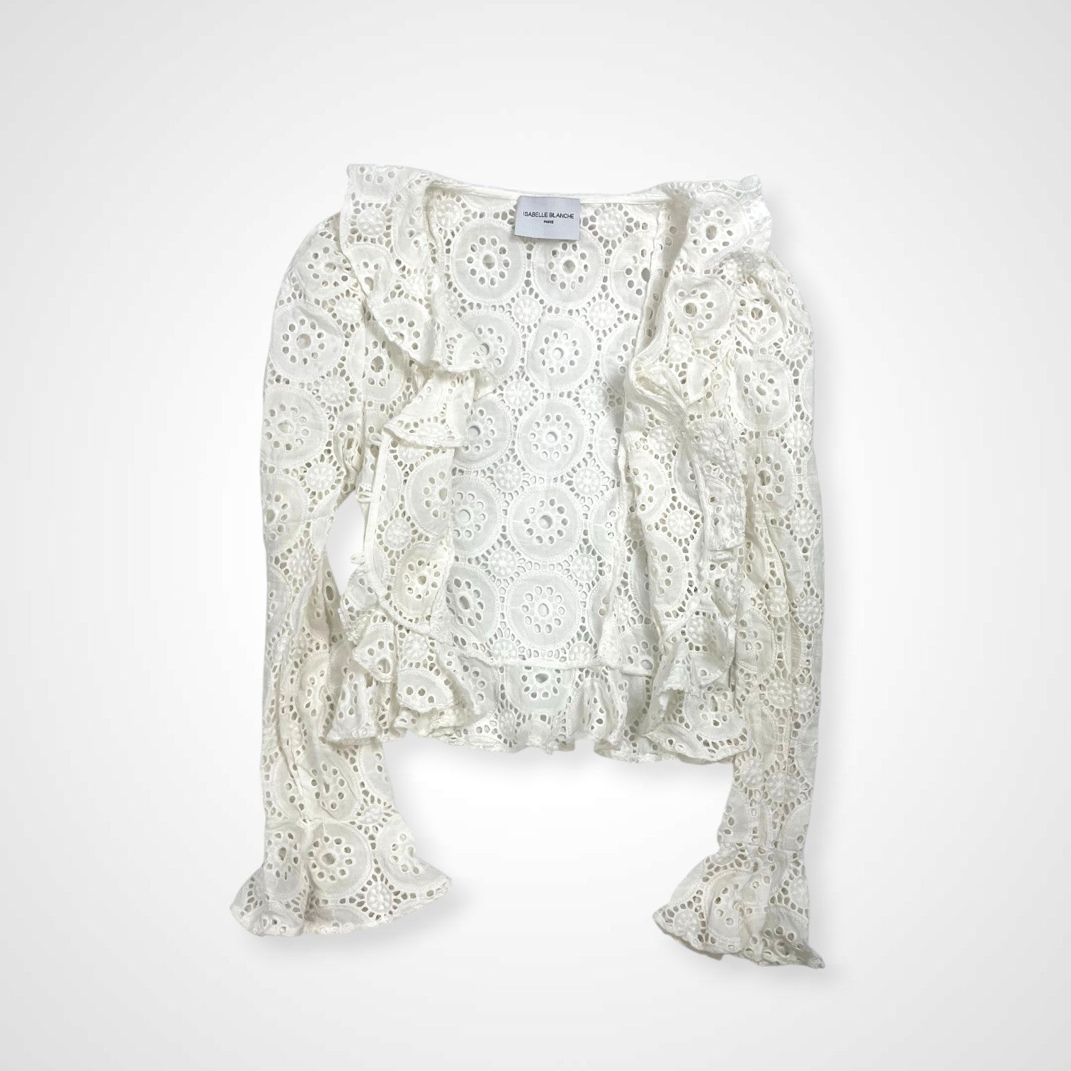 ISABELLE BLANCHE イザベルブランシュ / カットワークレースブラウス 参考定価：40,000程度 SIZE：XXS