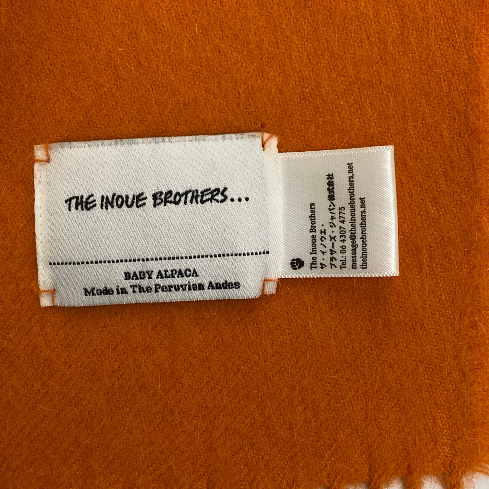 THE INOUE BROTHERS ザ イノウエ ブラザーズ / Brushed Scarf マフラー アルパカ100％ 参考定価：15,000+tax SIZE：35×180cm