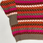 Croche クロシェ / ユーロマルチボーダーニット LAURA PATRIZIA MADE IN ITALY SIZE:L程度