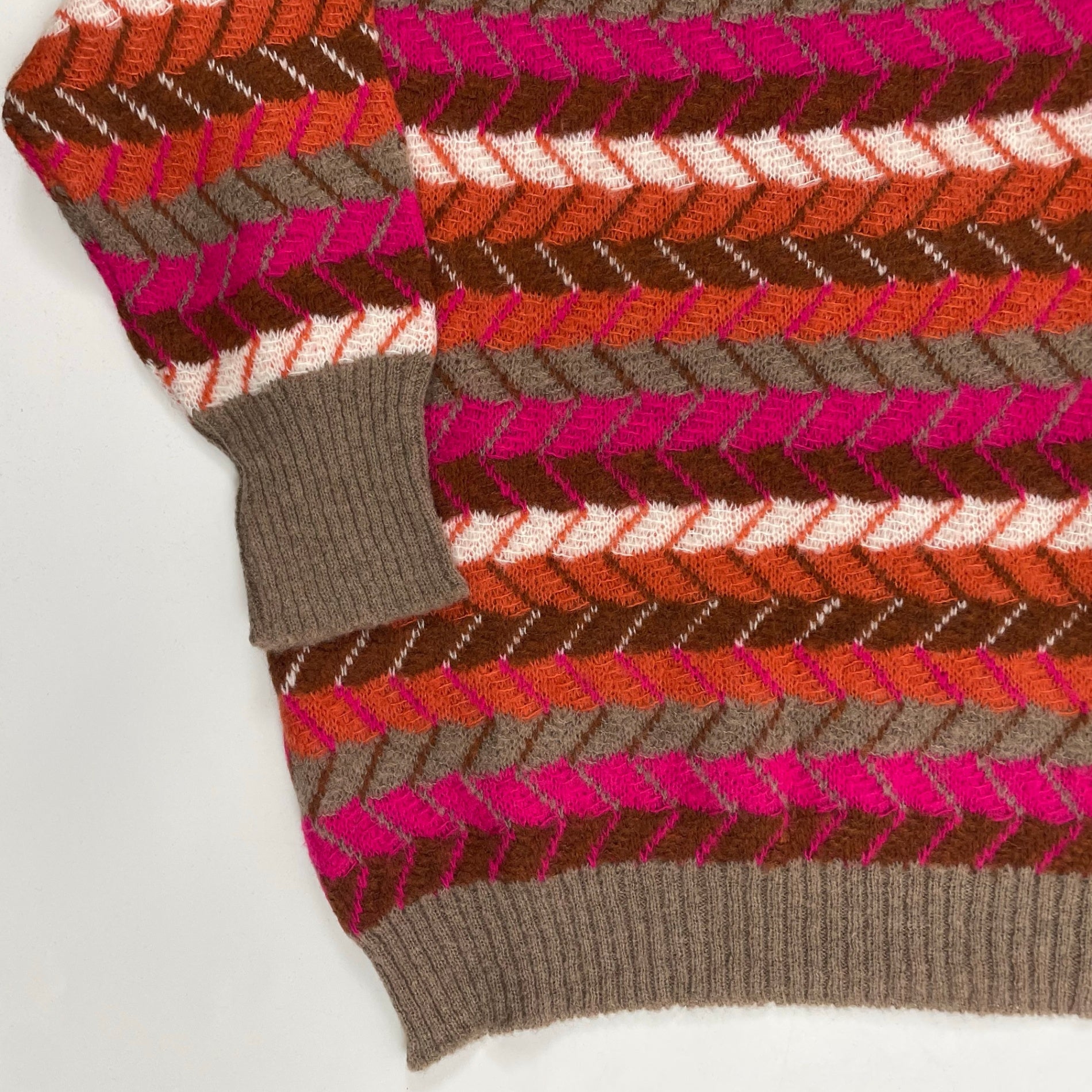 Croche クロシェ / ユーロマルチボーダーニット LAURA PATRIZIA MADE IN ITALY SIZE:L程度