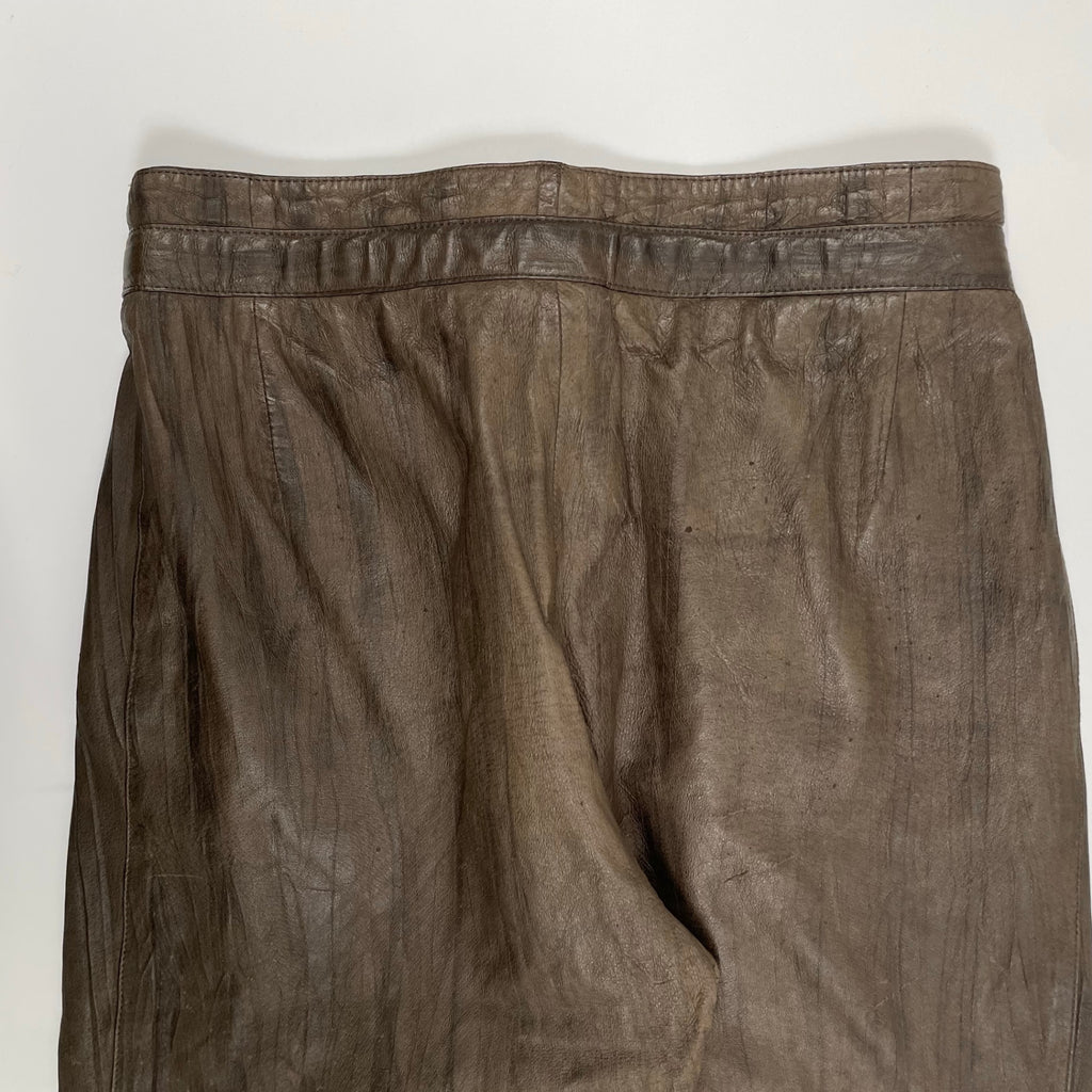 VINTAGE ヴィンテージ / 〈JEAN PIERRE MICHELET〉 再構築デザインストライプレザーパンツ SIZE：42
