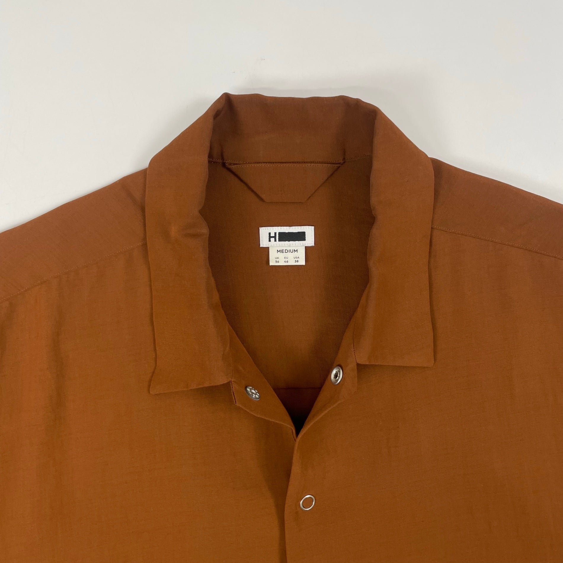 H BEAUTY＆YOUTH / RING SNAP BOX SHORT SLEEVE SHIRT 参考定価：20,000+tax SIZE:M