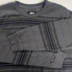 stussy ステューシー / Travis longsleeve crew グレー×ブラック SIZE:S 参考定価：15,000程度