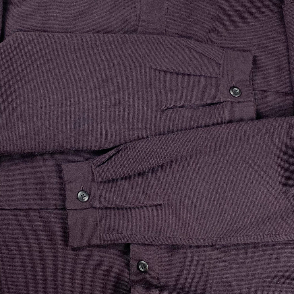 【美品】 STRASBURGO ストラスブルゴ / ニットジャケット ダークパープル ST/2218027 参考定価：50,000程度 SIZE：L