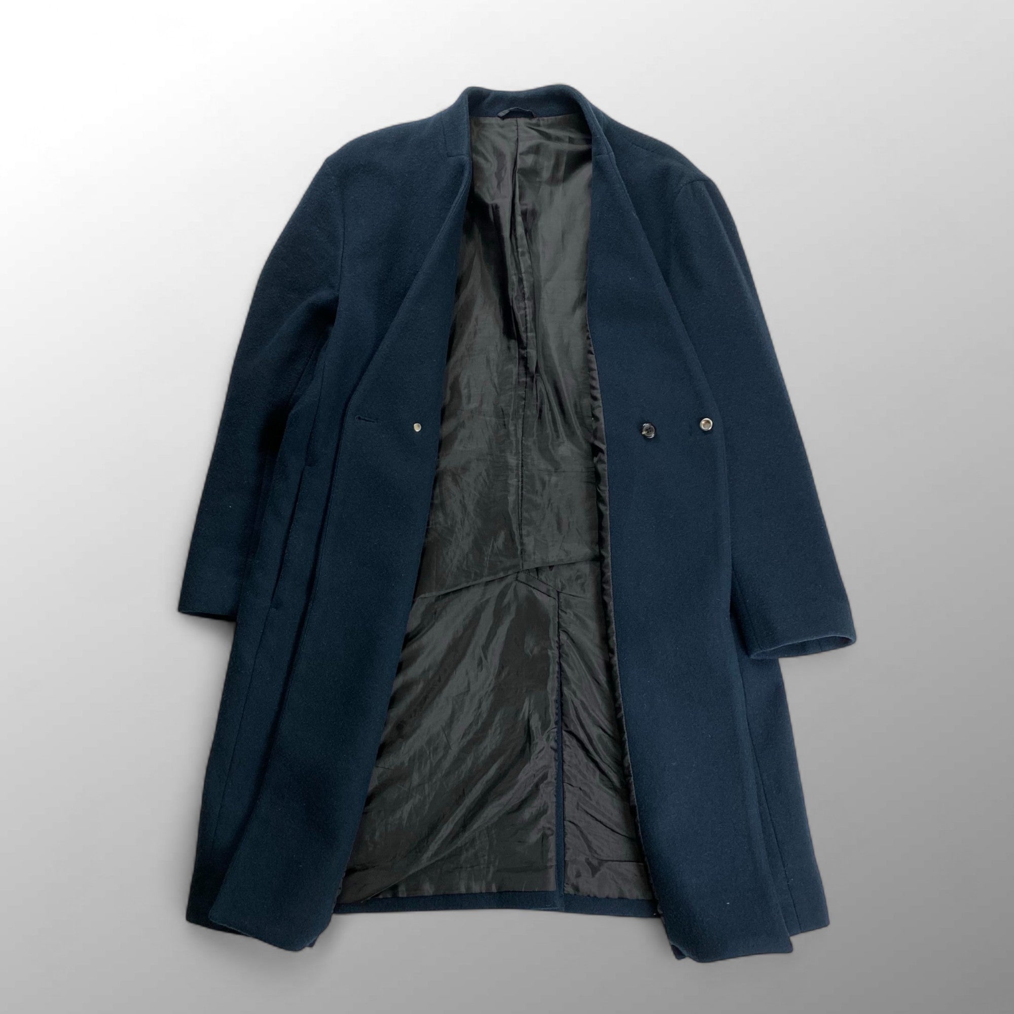 STUDIOUS ストゥディオス / スーパー110sジロンラムメルトンノーカラーコート ネイビー 109551006 SIZE:3