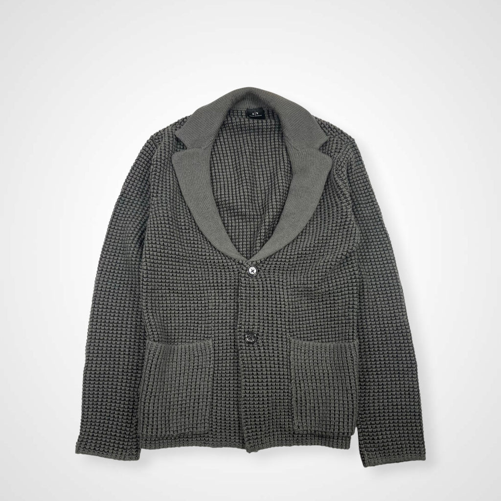 ARMANI EXCHANGE  アルマーニ エクスチェンジ / ワッフルニットショールカラーカーディガン  参考定価：35,000程度 SIZE:M