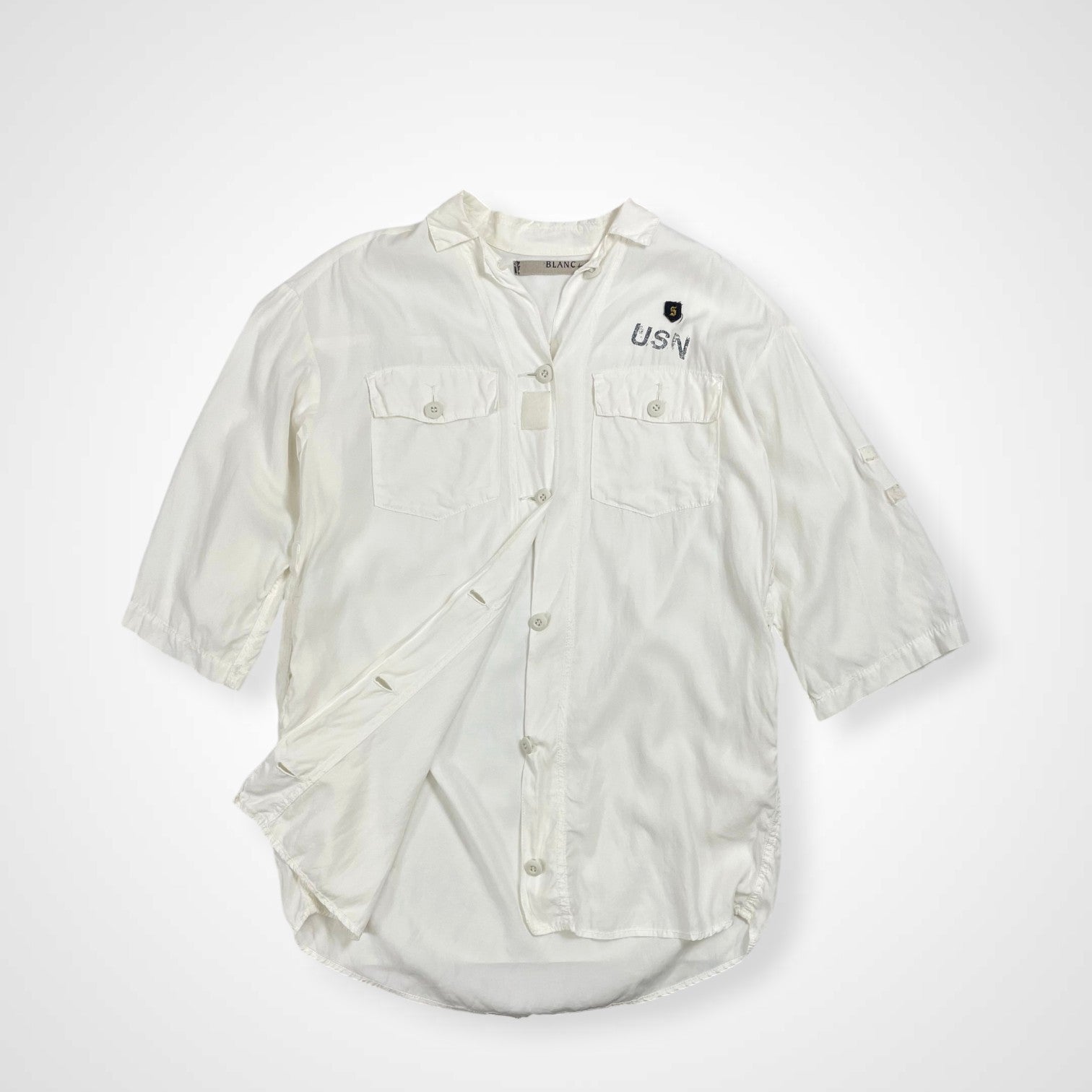 blanc basque ブランバスク / ビッグシルエットミリタリーシャツ 参考定価：18,000程度 SIZE:38