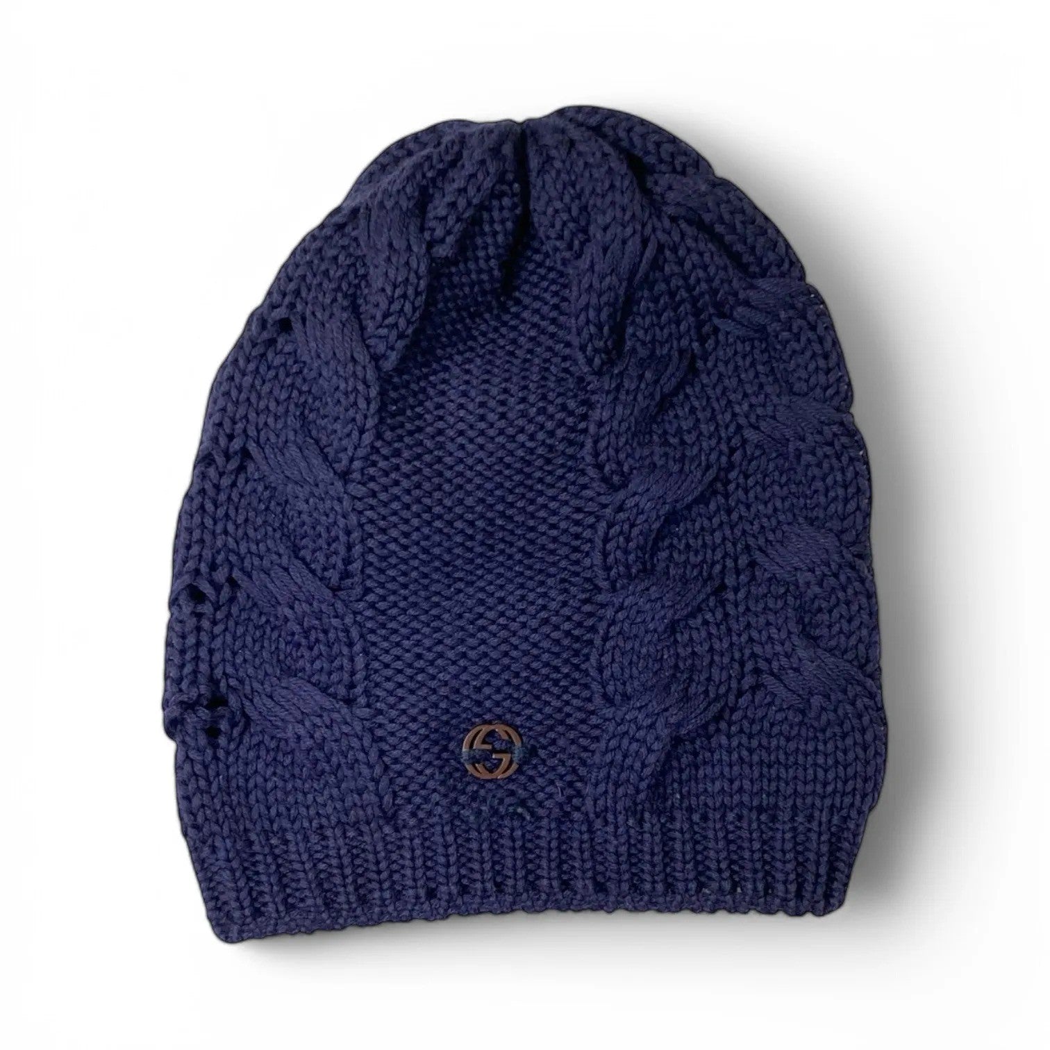 GUCCI グッチ / ニット帽 インターロッキング ウール100％ SIZE：L