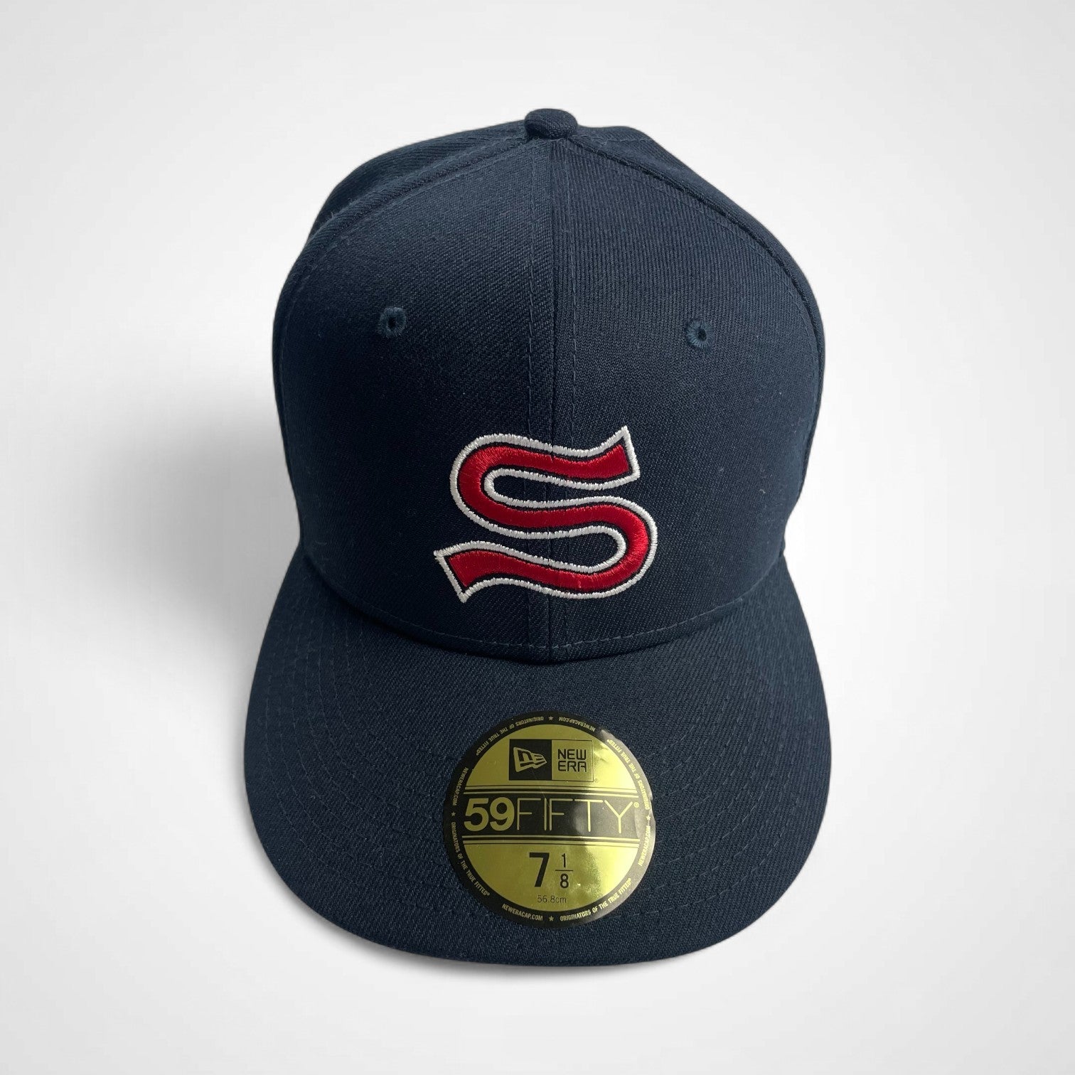 Stussy × Newera ステューシー ニューエラ / Sロゴ Wネーム キャップ レッド×ネイビー 極美品